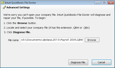 quickbooks file doctor