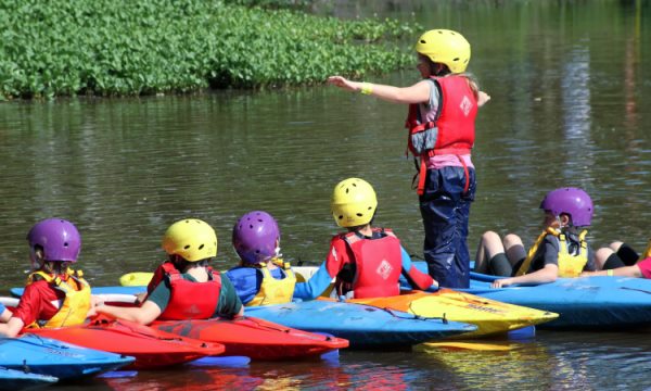 children to kayaking