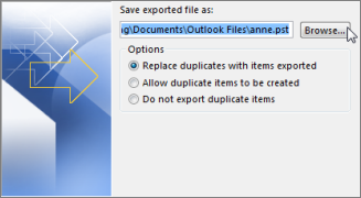 select Replace duplicates with exported items
